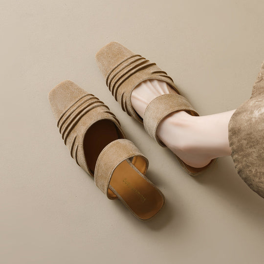 Damen Mokassin-Sandalen mit eleganten Riemen und stylischem Faltendesign Nord Taschen