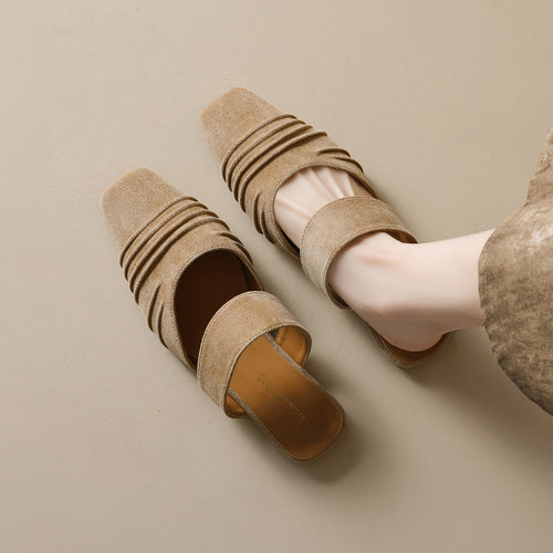 Damen Mokassin-Sandalen mit eleganten Riemen und stylischem Faltendesign Nord Taschen