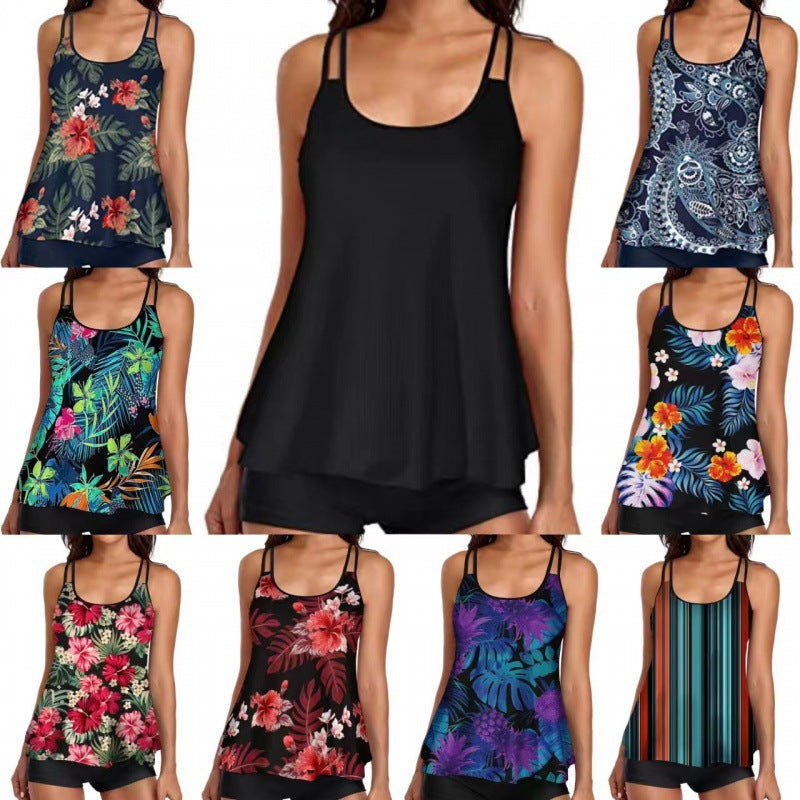 Damen Sportliches Tankini-Set mit bequemem Shorts und verstellbaren Trägern Nord Taschen