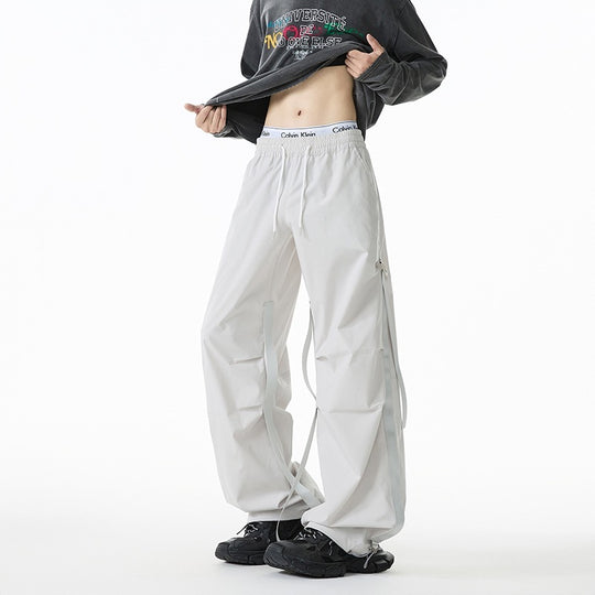 Damen Weite Tech-Cargo-Hose mit Tunnelzugbund, Beinriemen und wasserabweisender Nylon‑Optik Nord Taschen
