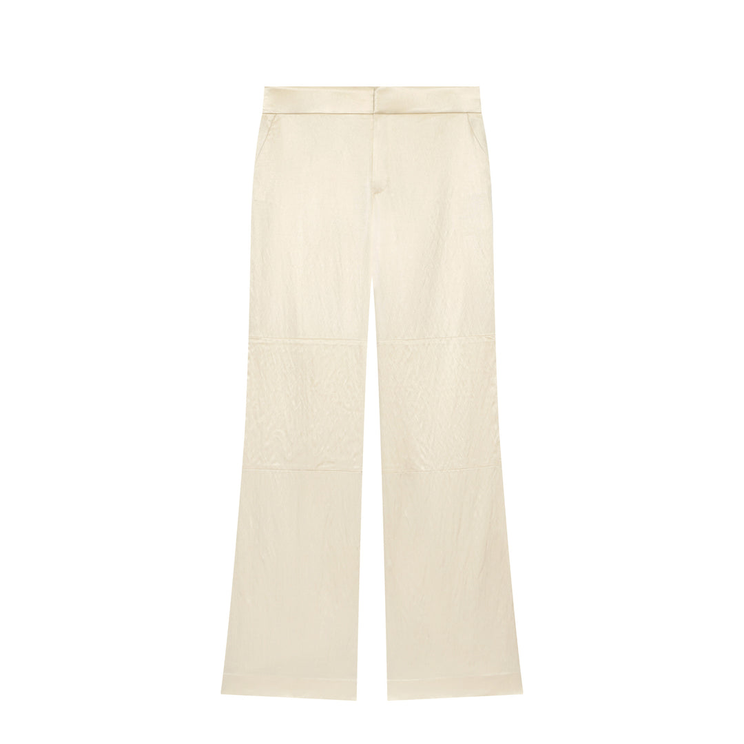 Damen Zweiteiliges Satinset: Cropped Bomberjacke mit Rippbündchen und hochtaillierte Wide‑Leg Hose Nord Taschen