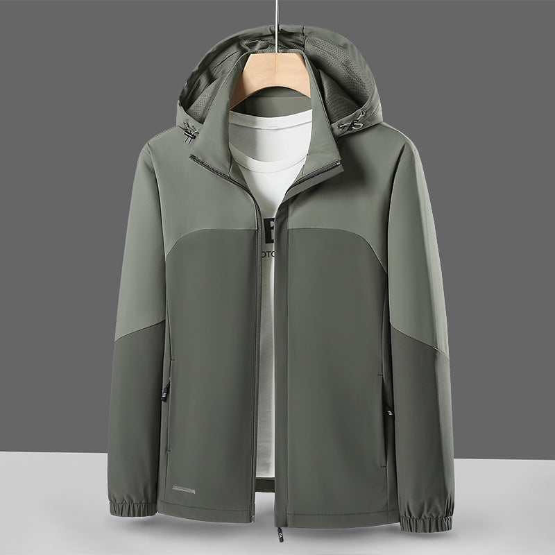 Herren Leichte Softshell-Windjacke mit Kapuze, wasserabweisender Membran und Reißverschlusstaschen Nord Taschen