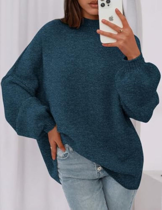 Damen Weicher Oversized Pullover Nord Taschen