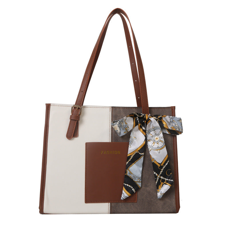 Damen Tote-Tasche mit modischem Design und dekorativem Seidenband Nord Taschen