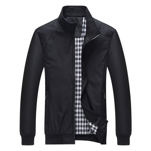 Herren leichter Zip-Blouson aus Funktionsmix mit Stehkragen und kariertem Innenfutter Nord Taschen