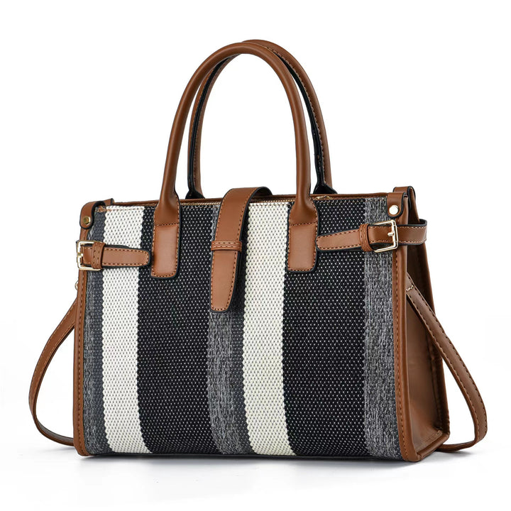 Damen Designer-Handtasche mit gestreiftem Gewebe und vielseitigen Trageoptionen Nord Taschen