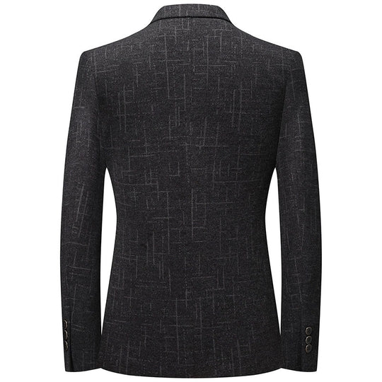 Herren Elegantes Slim-Fit Sakko aus Wollmix mit geometrischer Struktur und leichter Thermofütterung Nord Taschen