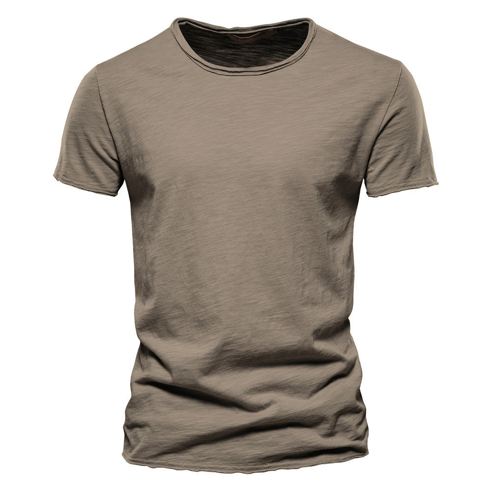 Herren nan leichtes Baumwolljersey Kurzarmshirt mit V-Ausschnitt und schmaler Passform