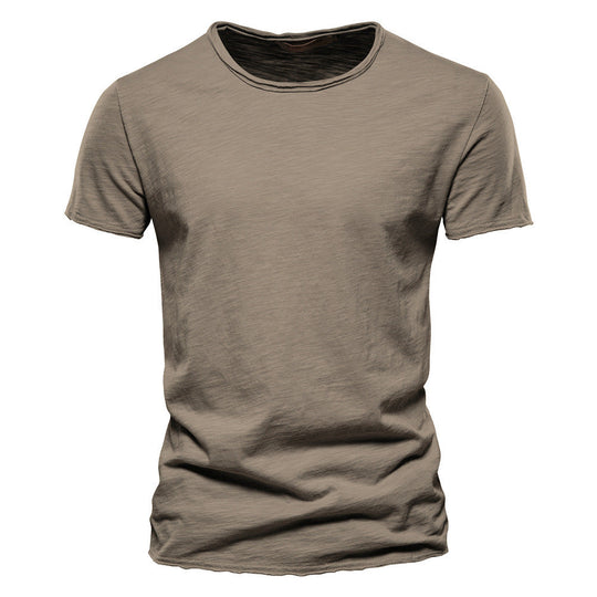 Herren nan leichtes Baumwolljersey Kurzarmshirt mit V-Ausschnitt und schmaler Passform