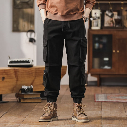 Herren Robuste Cargo-Jogginghose mit Multifunktions-Taschen Kordelzug elastische Bündchen Nord Taschen