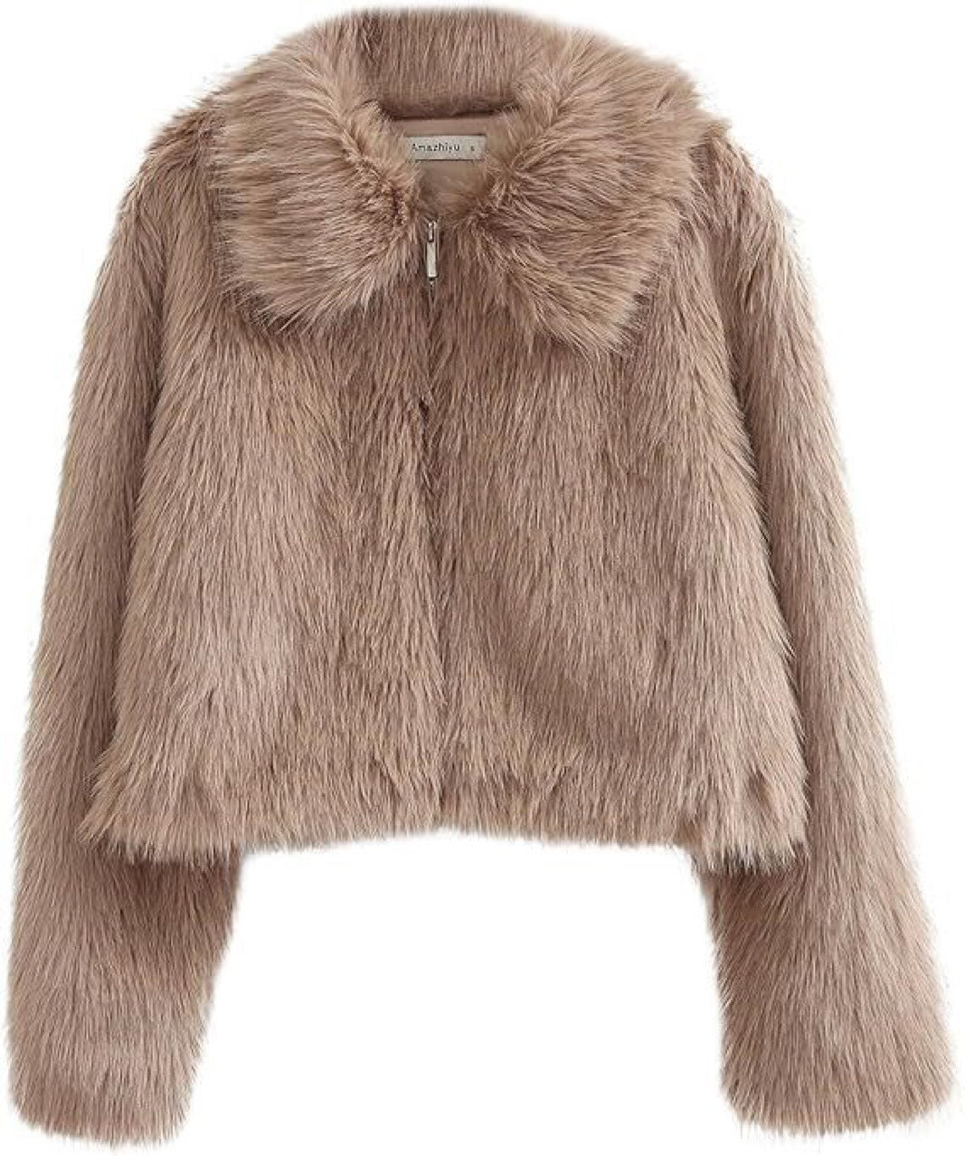 Damen Kurzes Shaggy‑Faux‑Fur‑Blouson mit dichtem Hochflor und kastiger Cropped‑Passform Nord Taschen