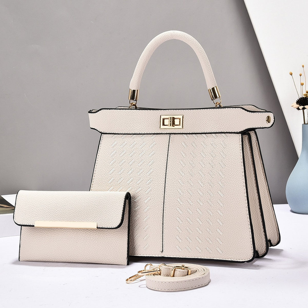 Damen elegante Henkeltasche mit strukturiertem Design und abnehmbarer Clutch Nord Taschen