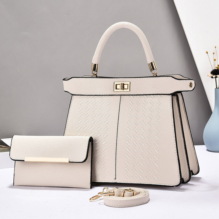 Damen elegante Henkeltasche mit strukturiertem Design und abnehmbarer Clutch Nord Taschen