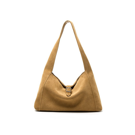 Damen Hobo-Tasche aus hochwertigem Wildleder mit eleganter Bügelschließe Nord Taschen