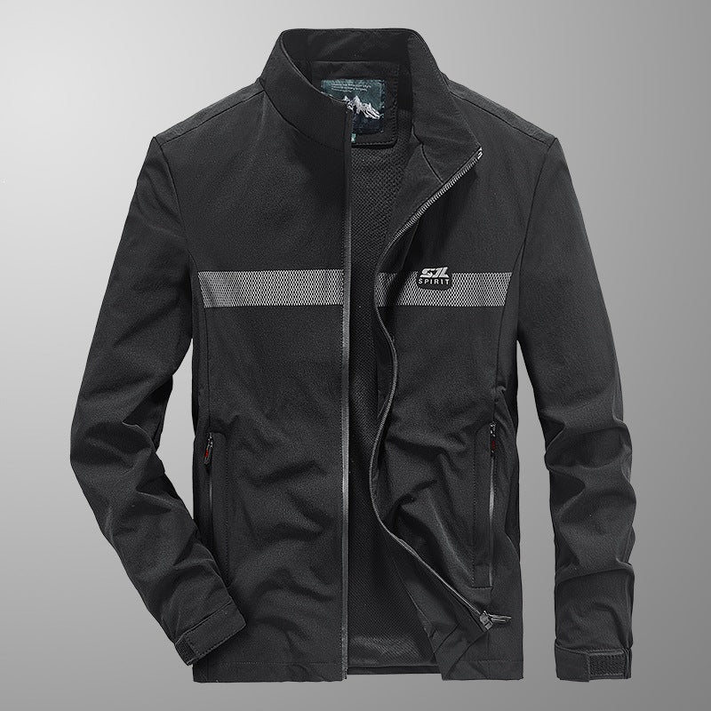 Herren Softshell‑Outdoorjacke mit Stehkragen, wind‑ und wasserabweisender Membran & reflektierendem Bruststreifen Nord Taschen
