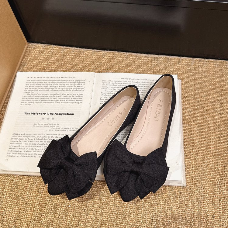 Damen Ballerinas mit dekorativer Schleifenapplikation