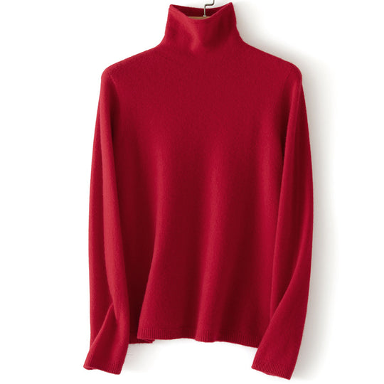 Damen Feinstrick Rollkragenpullover aus Kaschmirmischung leicht oversized Nord Taschen