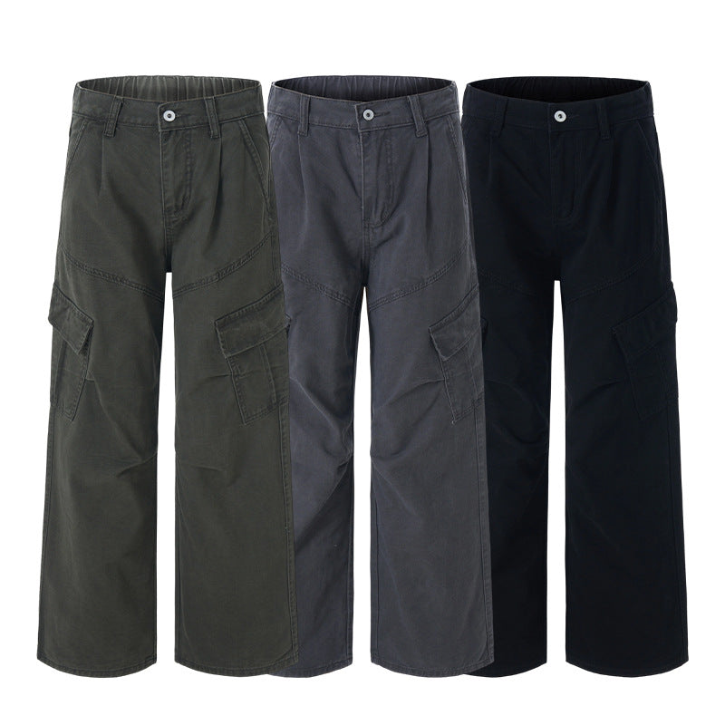 Damen Weit geschnittene Utility‑Cargohose im Palazzoschnitt mit hoher Taille und aufgesetzten Pattentaschen Nord Taschen