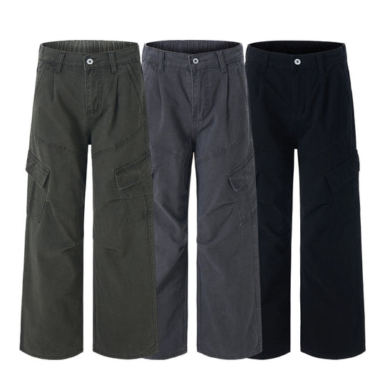 Damen Weit geschnittene Utility‑Cargohose im Palazzoschnitt mit hoher Taille und aufgesetzten Pattentaschen Nord Taschen