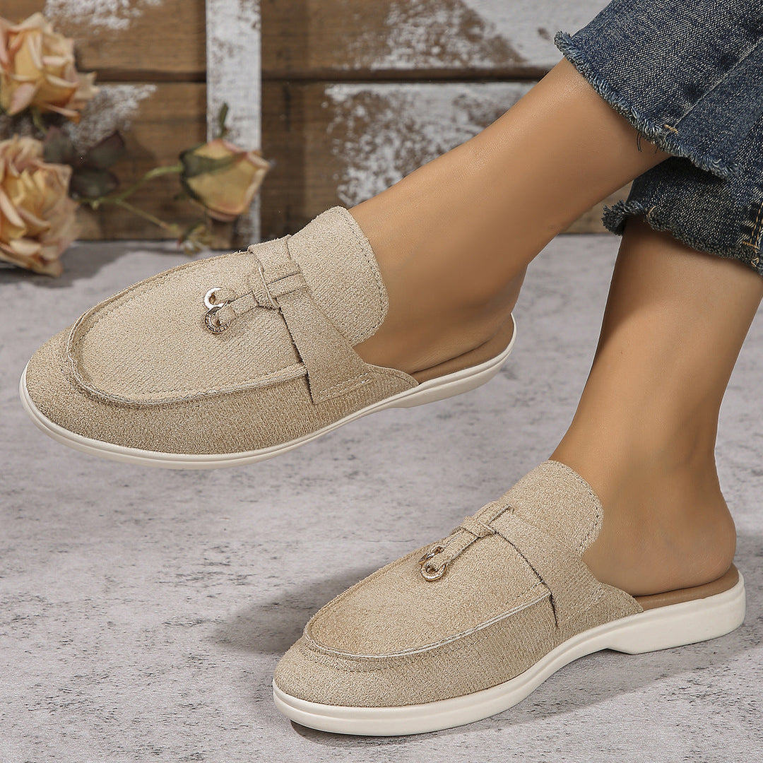 Damen Mokassin-Pantoletten mit elegantem Design und hochwertiger Oberflächenstruktur