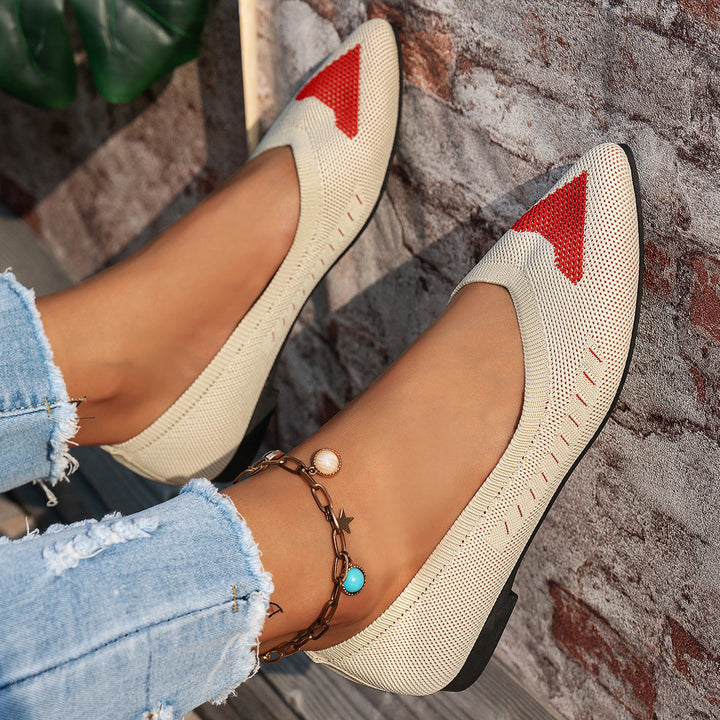 Damen Ballerinas mit kreativem Hahnentrittmuster und flexiblem Fußbett