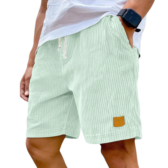 Herren nan Feincord-Shorts mit elastischem Tunnelzugbund, Kordelzug und tiefen Eingrifftaschen Nord Taschen