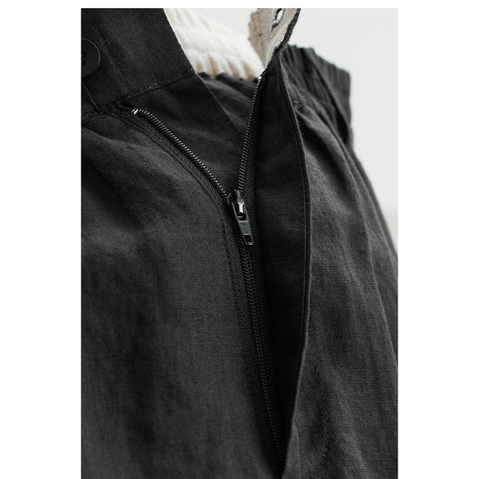 Damen Weit geschnittene Leinenhose Nord Taschen