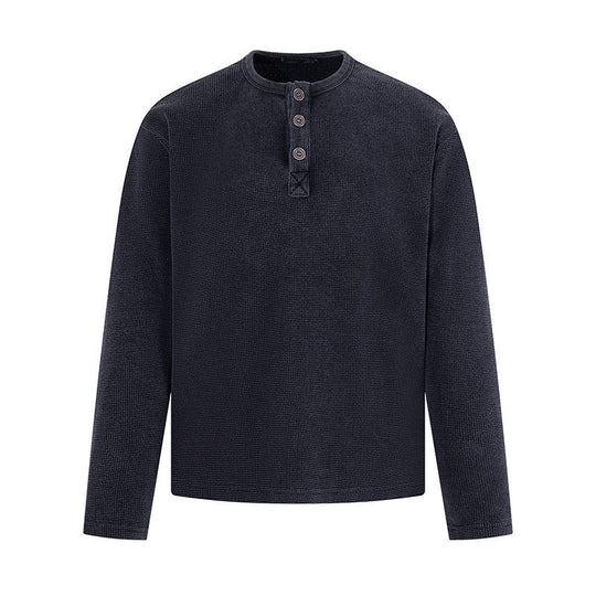 Herren Waffelstrick-Henleyshirt mit Knopfleiste und lässigem Regular-Fit Nord Taschen