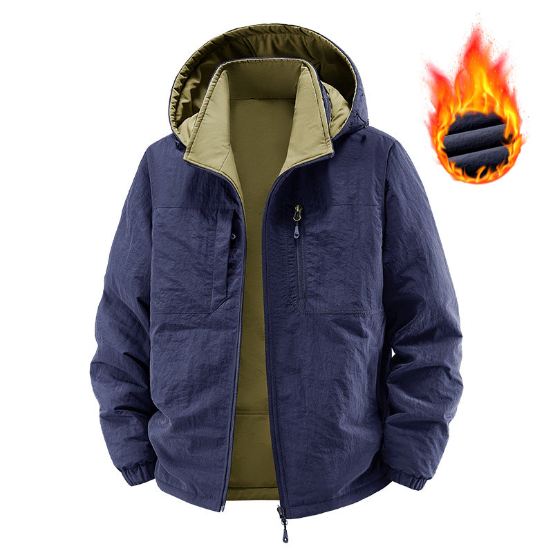 Herren Thermo-Fieldjacke mit Fleece-Innenfutter, Kapuze und Fronttaschen Nord Taschen