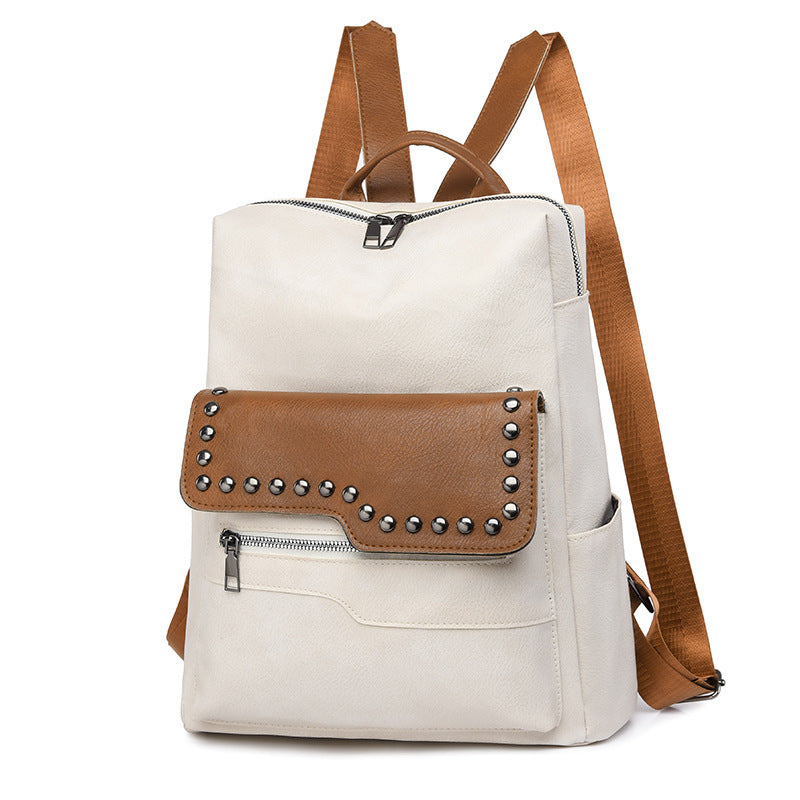Damen eleganter Rucksack mit strukturiertem Kunstleder und stilvollen Nieten Nord Taschen