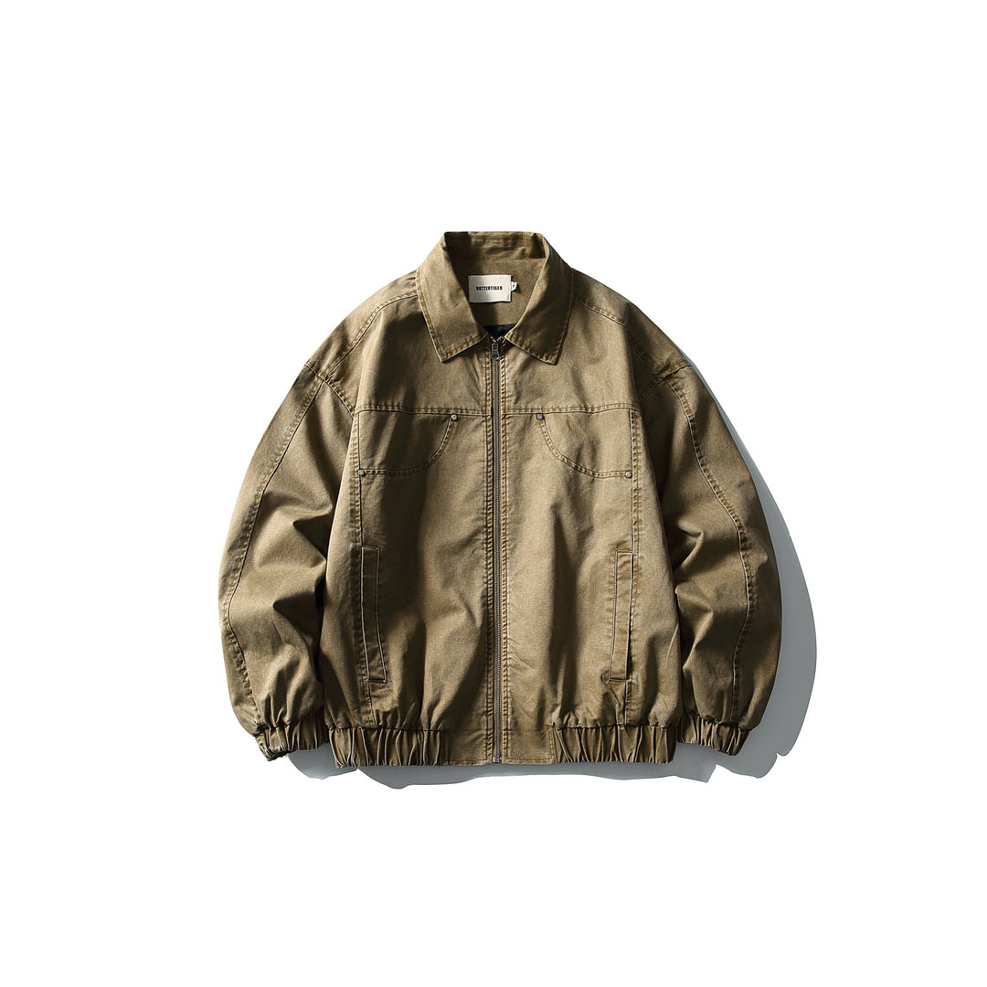 Herren Kurzjacke im Utility-Canvas-Stil mit durchgehendem Reißverschluss und elastischem Saum Nord Taschen