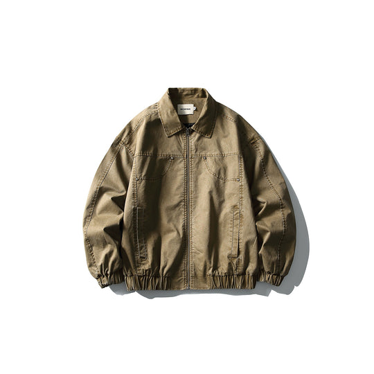 Herren Kurzjacke im Utility-Canvas-Stil mit durchgehendem Reißverschluss und elastischem Saum Nord Taschen