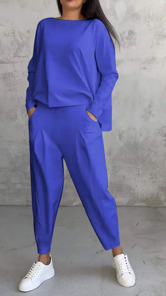 Damen lässiges Zweiteiliges Set aus hochwertiger Viskose