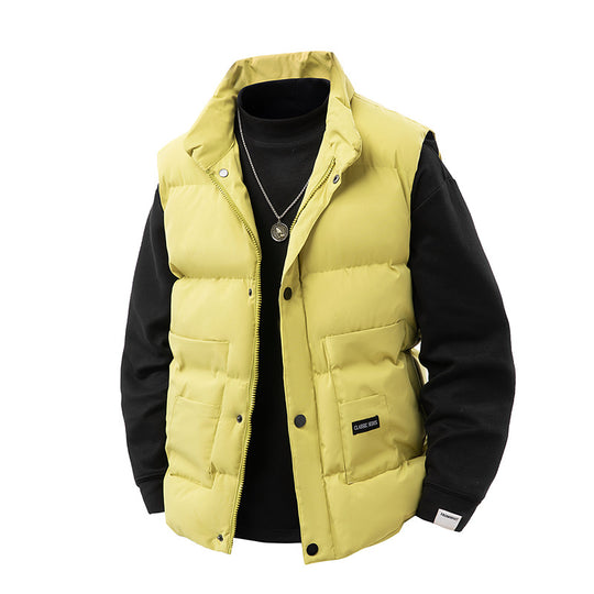 Herren Thermo‑Steppweste mit hoher Kragenblende, Druckknopf‑Front & aufgesetzten Utility‑Taschen Nord Taschen