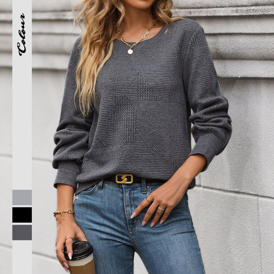 Damen Bequemer Strickpullover mit strukturiertem Design Nord Taschen