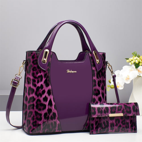 Damen trendige Handtasche mit elegantem Leopardenmuster und abnehmbarer Clutch Nord Taschen