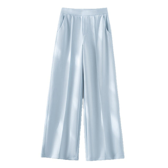 Damen Weite Palazzo-Hose aus Ponte-Jersey mit elastischem Komfortbund und Bügelfalte Nord Taschen