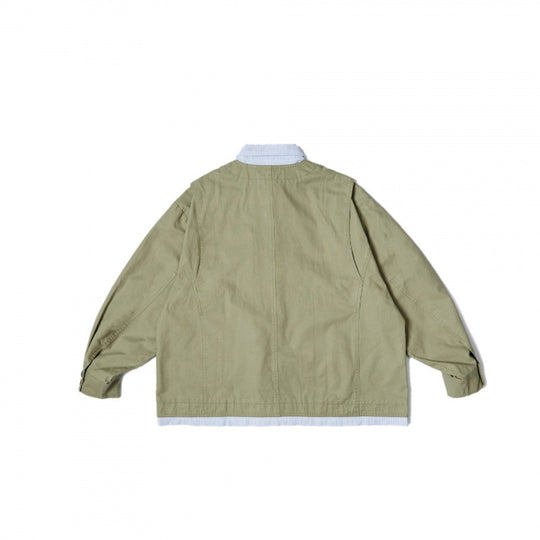 Unisex Oversize-Hemdjacke im Worker-Stil mit aufgesetzten Klappentaschen und kontrastierter Hemdblende Nord Taschen