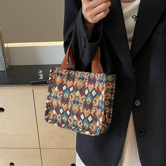 Damen Einkaufstasche im modernen Muster mit stabilen Tragegriffen Nord Taschen
