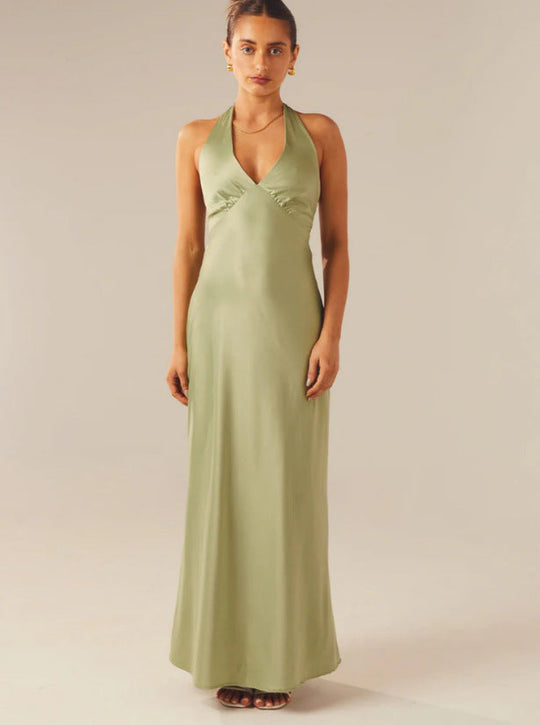Damen Elegantes ärmelloses Hochzeitskleid mit Taillierungsband und fließendem Stoff