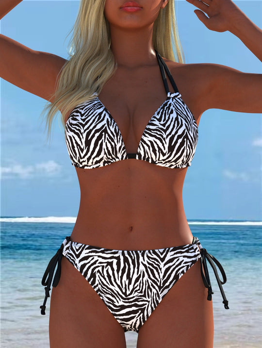 Damen Bikini-Set mit verspieltem Schnitt und trendigem Mustermix Nord Taschen
