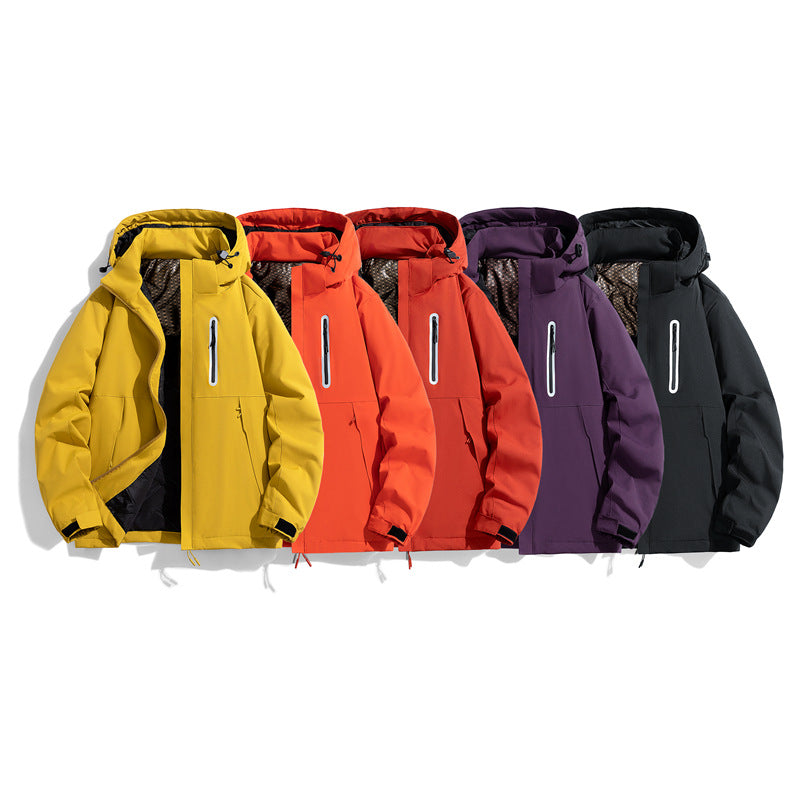 Herren wasserabweisende gesteppte Winterjacke mit Kapuze, thermischer Isolierung und reflektierender Brusttasche Nord Taschen