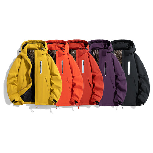 Herren wasserabweisende gesteppte Winterjacke mit Kapuze, thermischer Isolierung und reflektierender Brusttasche Nord Taschen