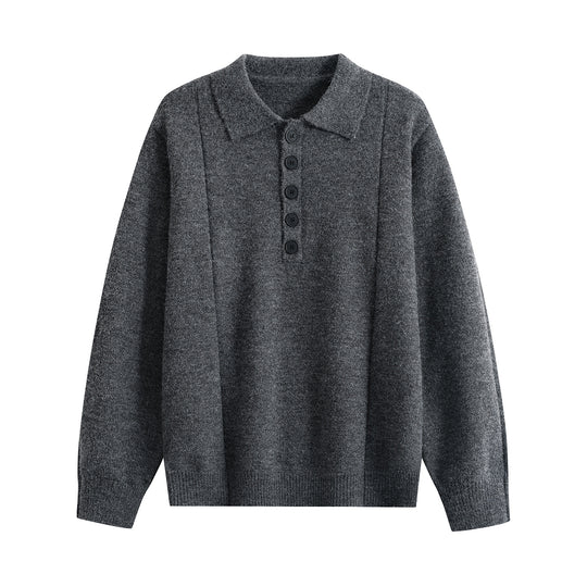 Damen Lockerer Feinstrick-Polo mit Halbknopf-Leiste und gerippten Bündchen Nord Taschen