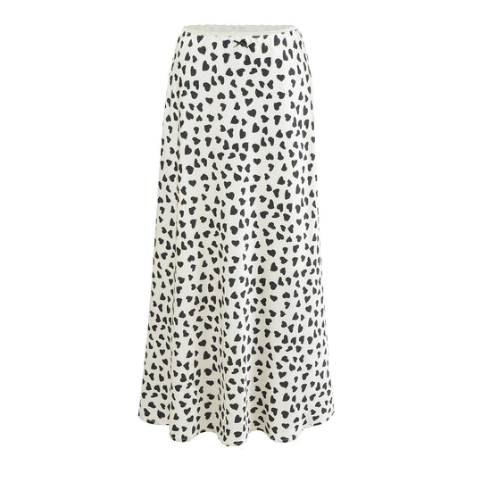 Damen Leichter Midirock aus Chiffon mit Leoprint und elastischem Bund Nord Taschen