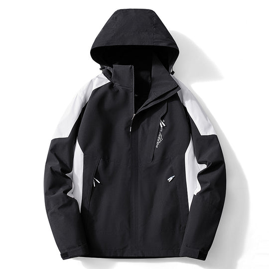 Herren Colorblock Softshell-Trekkerjacke mit Kapuze, verdeckten Reißverschlüssen und seitlichen Eingrifftaschen Nord Taschen