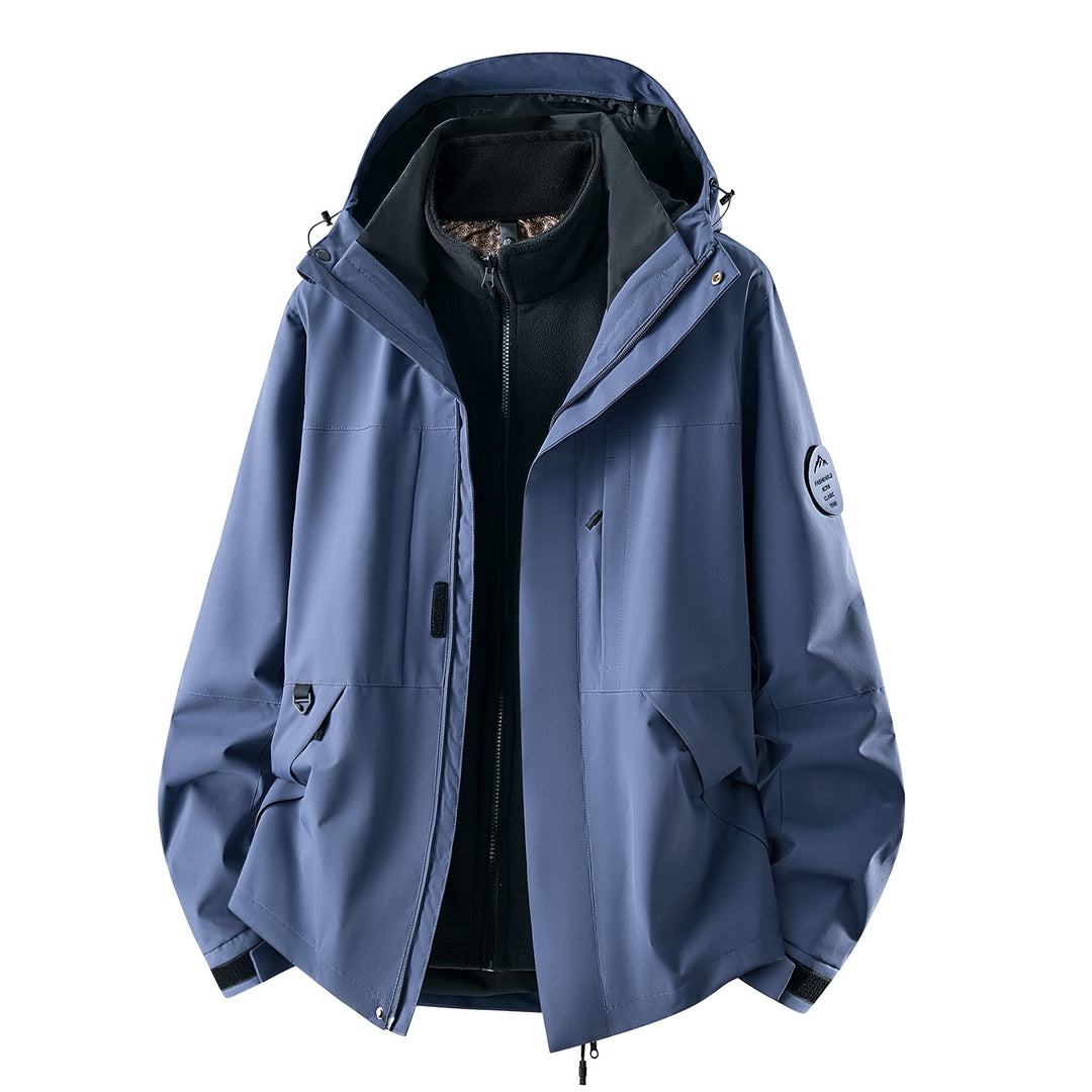 Damen Dreiteilige wasserdichte Outdoorjacke mit abnehmbarem Fleece-Innenlayer Nord Taschen