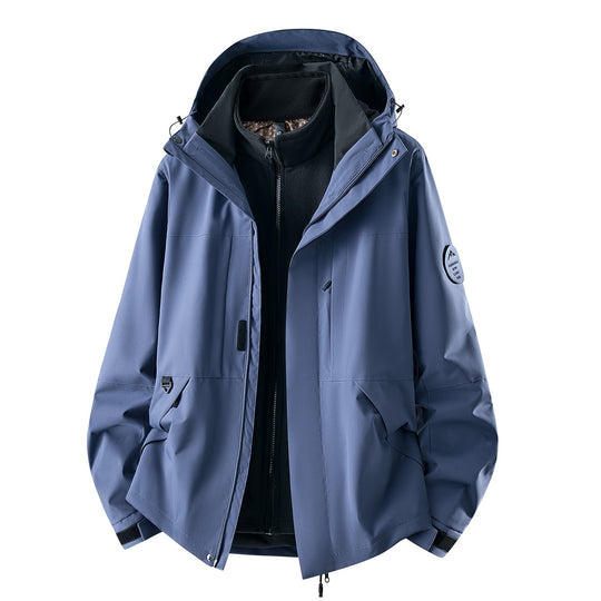 Damen Dreiteilige wasserdichte Outdoorjacke mit abnehmbarem Fleece-Innenlayer Nord Taschen