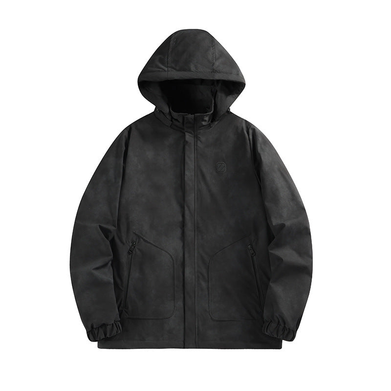 Herren Wasserdichte Kapuzen-Softshelljacke mit mattierter Oberfläche und verdecktem Reißverschluss Nord Taschen