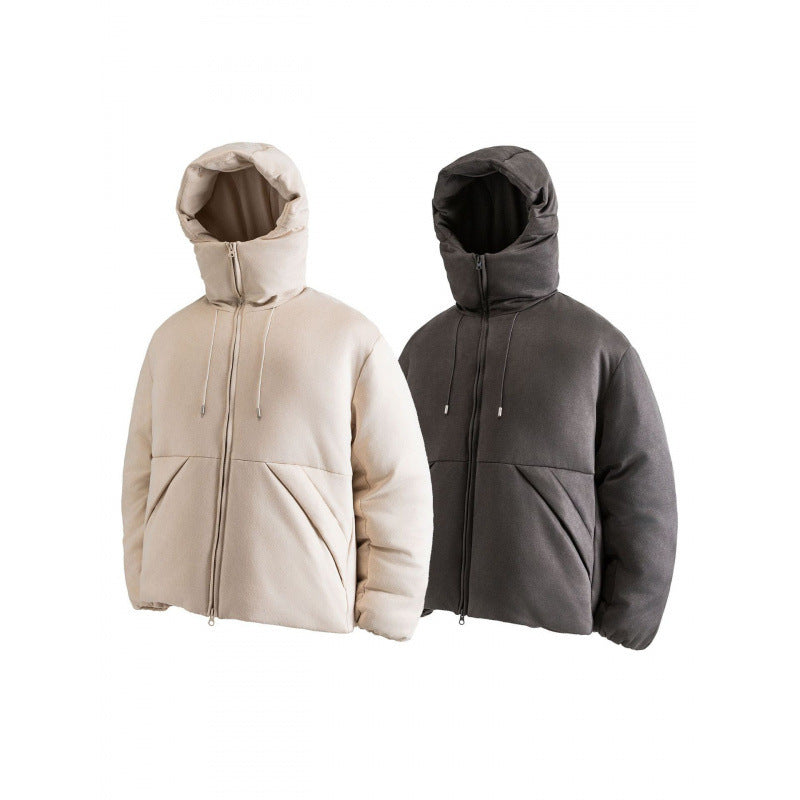 Unisex Wattierte Kapuzenjacke im Boxy‑Cut mit hohem Schalkragen und Kängurutaschen Nord Taschen